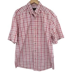 Ariat Pro Series Plaid Shirt Mens Large Red Western Short Sleeve Button Up